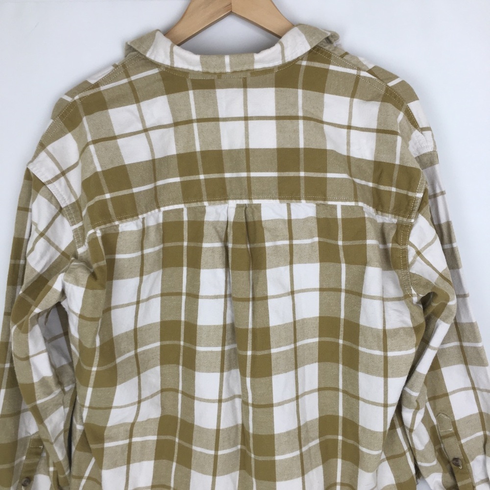 Universal Thread Olive Green Plaid Oversized Flannel Button Down Shirt Size M - Picture 9 of 11
